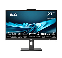 MSI PC AiO PRO AP272P 14M-1085XEU, Core i3 14100, 27" FHD, Anti-Glare, Non-Touch, 16GB, 512GB SSD, N/A, No OS, Black
