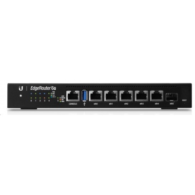 UBNT EdgeMAX EdgeRouter 6 PoE [1GHz quad-core CPU, 1GB RAM, PoE, EdgeOS, 5 gigabitové porty + 1xSFP slot, fanless]