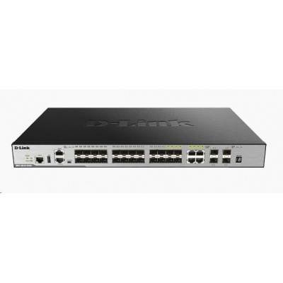 D-Link DGS-3630-28SC/SI xStack SFP L3 Stackable Managed Gigabit Switch, 20x SFP, 4x gigabit RJ45/SFP, 4x 10GE SFP+