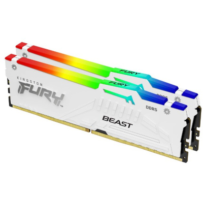 KINGSTON DIMM DDR5 32GB (Kit of 2) 5200MT/s CL36 FURY Beast Bílá RGB EXPO