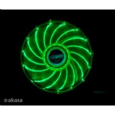 AKASA ventilátor Vegas 120x120x25mm, 1200RPM podsvícený, 15xLED, zelený