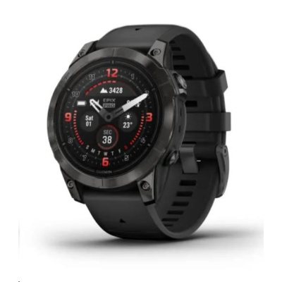 BAZAR - Garmin Epix Pro Sapphire 47 mm - Carbon Gray DLC titanium with black silicone band, EU - použité