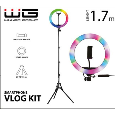 WG - Vlog Kit s RGB a tripodem 1,7m /  základní sada pro natáčení video blogů