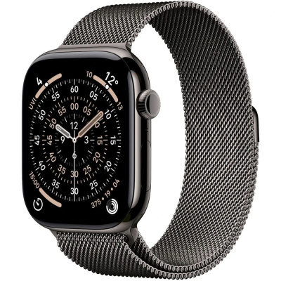 Apple Watch Series 11 GPS + Cellular 46mm Slate Titanium Case with Slate Milanese Loop - M/L