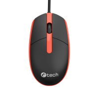 C-TECH Myš WM-10, černo/červená, USB