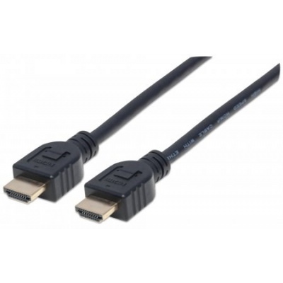 MANHATTAN kabel In-wall CL3 High Speed HDMI s Ethernetem, HEC, ARC, 3D, 4K, stíněný, 5m, Black