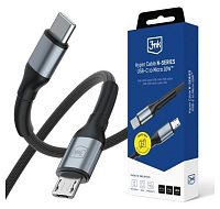 3mk Hyper Cable N-SERIES C to Micro 3m QC 3.0 5V/2A 10W Black