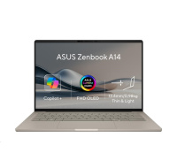 ASUS NTB Zenbook A14 (UX3407QA-OLED202W), X1-26-100, 14" 1920x1200 OLED, 16GB, 512GB SSD, Adreno, W11 Home, Beige