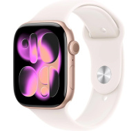 Apple Watch Series 11 GPS + Cellular 46mm Rose Gold Aluminium Case with Light Blush Sport Band - M/L