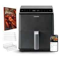 BAZAR - Cosori Dual Blaze 6.4L SMART horkovzdušná fritéza + 5x špíz a gril. rošt, black - pošk. obal