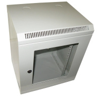 BAZAR - XtendLan 10" nástěnný rozvaděč 9U 350x140, nosnost 50 kg, dveře z plexiskla, svařovaný, šedý - Rozbaleno (Komple