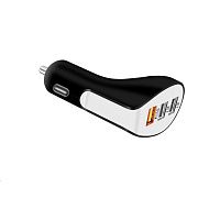 WG - Autonabíječka 3x USB-A, total 7.0 A ( QC 3,0 A + 2.0 A + 2.0 A ), černá