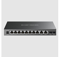 MERCUSYS switch MS112GMP (8xGbE,2xGbE,2xSFP,8xPoE+,110W,fanless)
