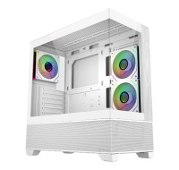 Cooler Master case Elite 690 Wood, ATX, Průhledná bočnice, 3x 120mm ARGB Fan, Bílá