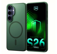 3mk ochranný kryt Smoke MagCase Green pro Samsung Galaxy S26+